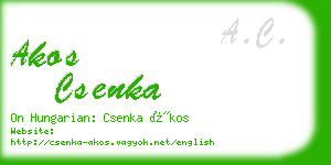 akos csenka business card